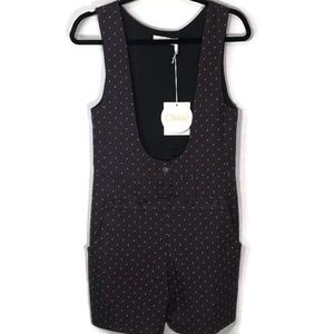 Chloe Jumper Shorts Overalls Maroon Dark Purple Pink  NWT